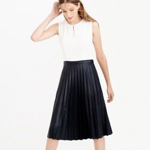 NWT J.crew Two-Toned Faux Leather Pleated Dress 00